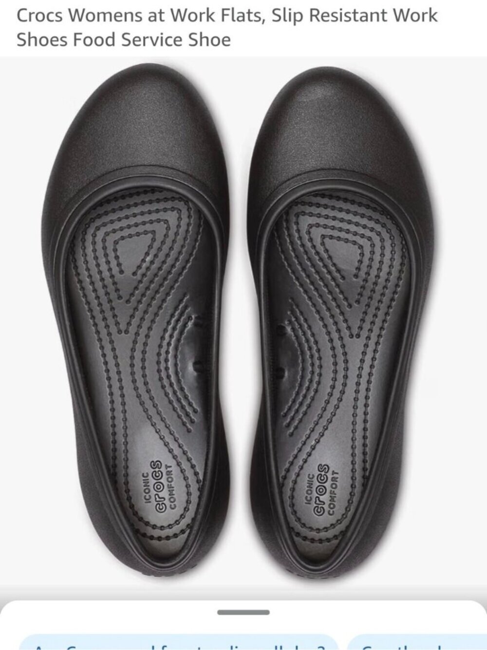 Crocs Womens at Work Flats, Everyday Flats, Slip Resistant Shoes Black Size 8 - Picture 5 of 16